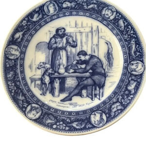 Vintage Antique Ivanhoe Friar Tuck Flow‎ Blue Collectors Plate